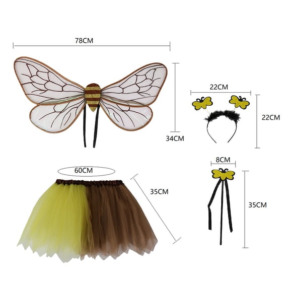 Sparkly Insect Tool for Masquerade, Elastic Shoulder Strap Costume Props, Girls Women Party Cosplay, Iridescent Fairy Tool, Fantasy Dress Up Accessory, Coffee