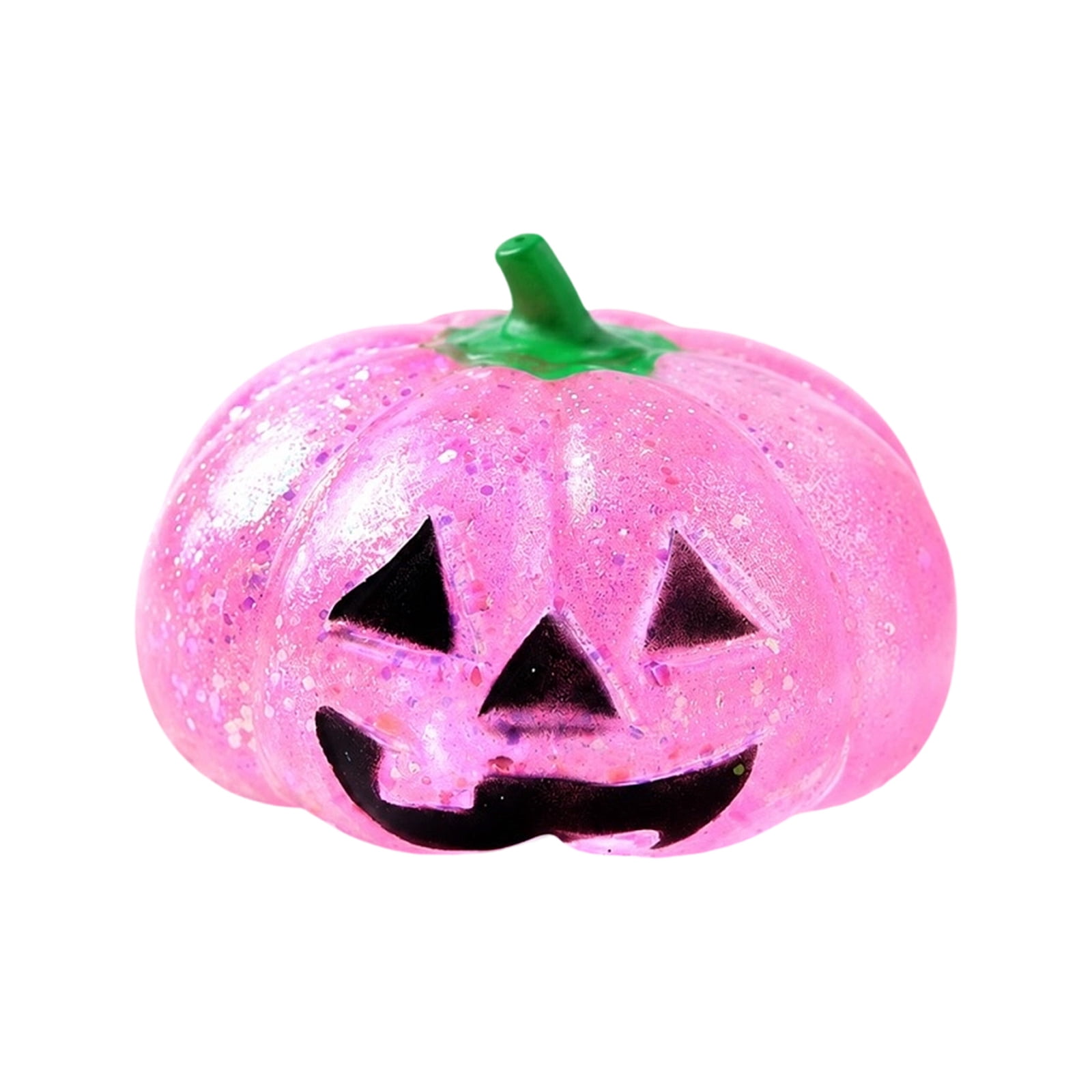 Sparkly Jack-O-Lantern Squishy for Adults, Slow Rising Glitter Pumpkin Squeeze Toy, Stress Relief Fidget Squishy, Halloween Desk Decor, Holiday Gift for Office Workers