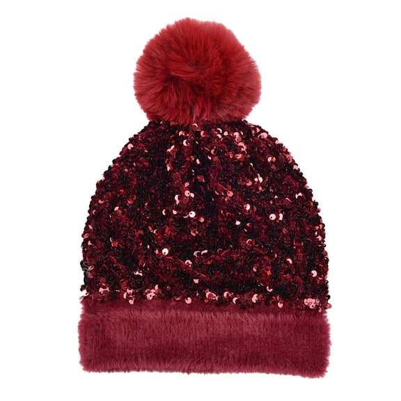 Sparkly Knit Winter Hat with Sequins for Women Soft and Warm Glamorous Beanie for Cold Weather Indoor and Outdoor Fashion Accessory