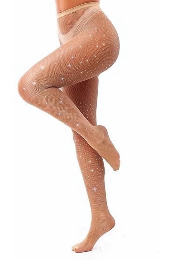 Sexy Sparkly Fishnet Stockings for Women, Rhinestone Glitter Mesh Tights Stocking Pantyhose for Party Concert