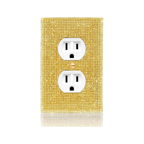 Sparkly Light Switch Cover Bling Diamond Wall Plate Gold Crystal Shiny Duplex Outlet Decorative Cover (gold )