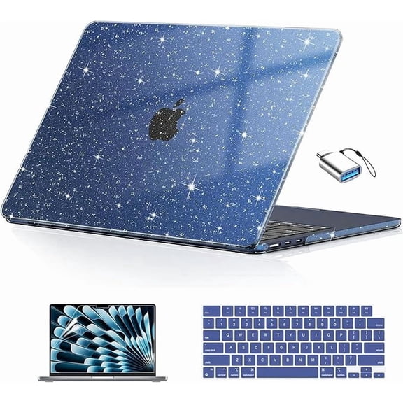 Sparkly Midnight Case Kit for MacBook Air 13.6" M5/M4/M3/M2 A3449/A3240/A3113/A2681