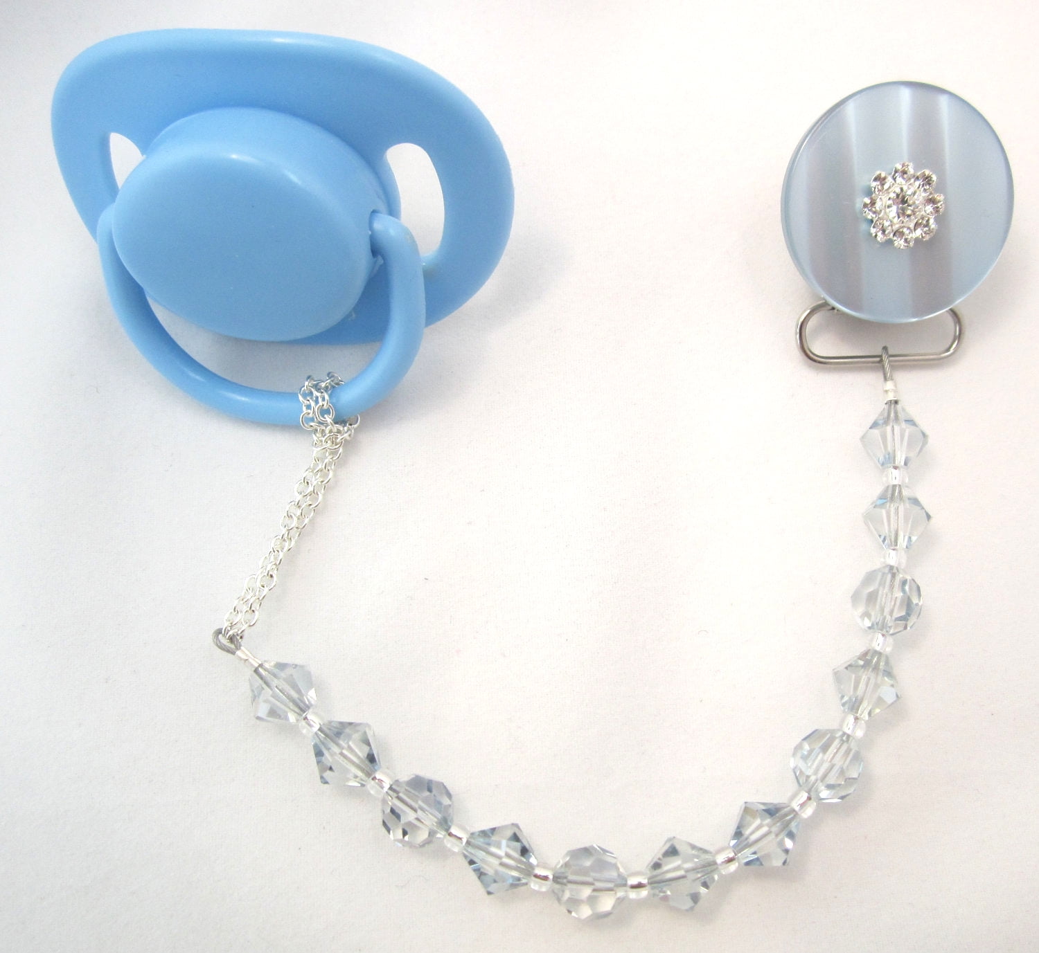 Sparkly Pacifier Clip with Swarovski Crystals