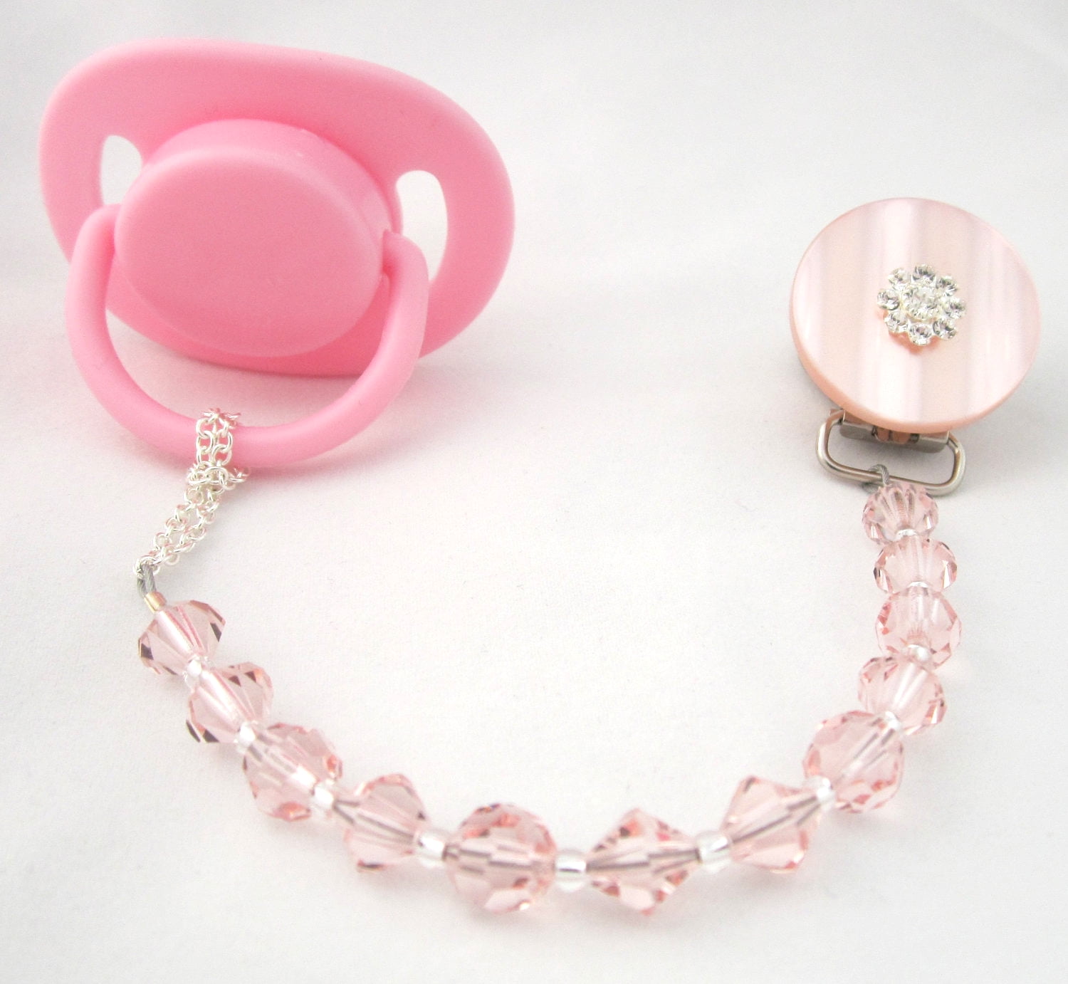 Sparkly Pacifier Clip with Swarovski Crystals
