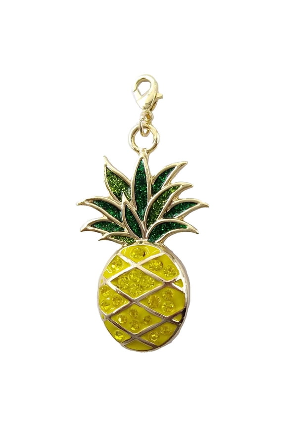 Sparkly Pineapple Pendant Charm in Gold
