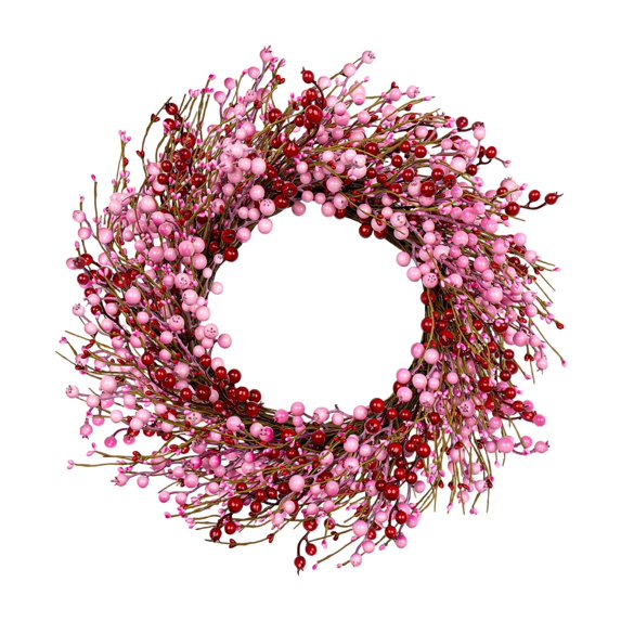 Sparkly Pink And White Tinsel Wreath With Pom Pom Accents Festive Round Garland For Valentines Day Wedding Birthday Party Home Front Door Wall And Window Decor