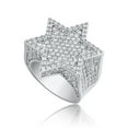 thumbnail image 1 of Sparkly Punky Rapper Luxury Trendy Hexagram Rings for Men Cool Iced out Hip Hop Cubic Zirconia Domineering Men Rings, 1 of 8