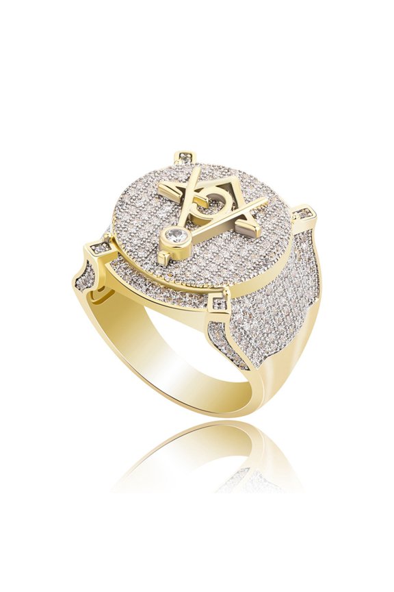 Sparkly Punky Rapper Luxury Trendy Rings for Men Shiny Iced out Men Hip Hop Cubic Zirconia Engagement Rings