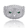 thumbnail image 1 of Sparkly Punky Rapper Luxury Trendy Rings for Men Shiny Owl Iced out Hip Hop Cubic Zirconia Men Engagement Rings, 1 of 9