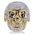 thumbnail image 1 of Sparkly Punky Rapper Trendy Skull Rings for Men Cool Iced out Hip Hop Cubic Zirconia Men Rings, 1 of 8
