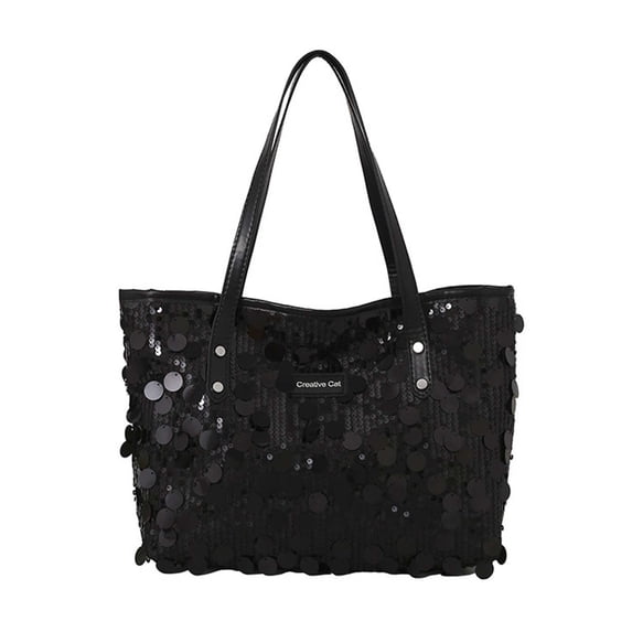 Sparkly Purses for Women, Women's Totes Bags with Zipper and Leather Handle, Trendy Glitter Purses for Women