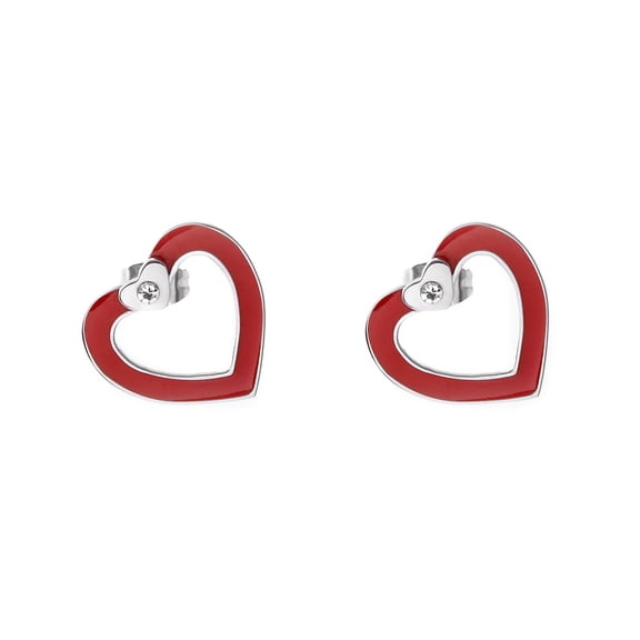 Sparkly Red Open Heart Earrings for Women - Perfect Valentine's Day or Date Night Jewelry Gift