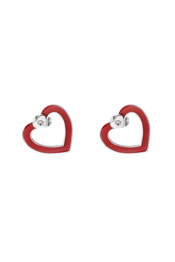 Sparkly Red Open Heart Earrings for Women - Perfect Valentine's Day or Date Night Jewelry Gift