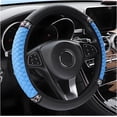 thumbnail image 1 of Sparkly Rhinestone Car Steering Wheel Cover for Women, 15 Inch Soft Leather Steering Wheel Protector with Crystal Diamonds, Non-Slip Elastic Grip for Most Cars Blue, 1 of 7