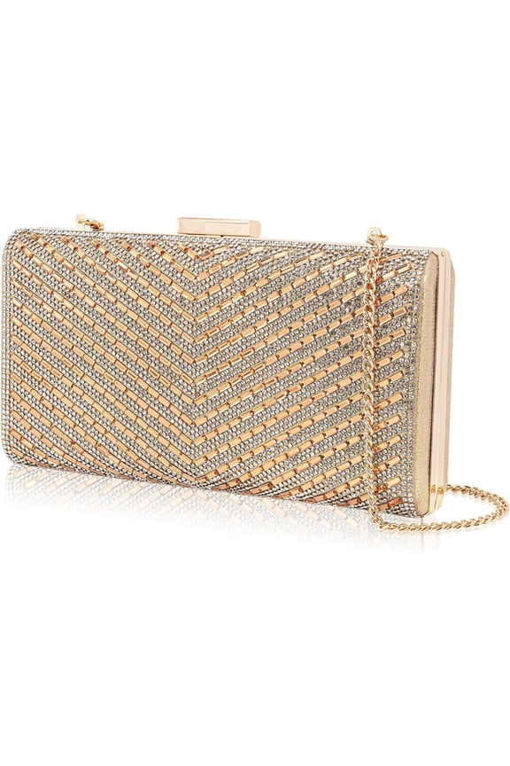 Sparkly Rhinestone Clutch for Bridal Glitter Metal Clasp Purse Formal Party and Wedding Evening Bag For Women