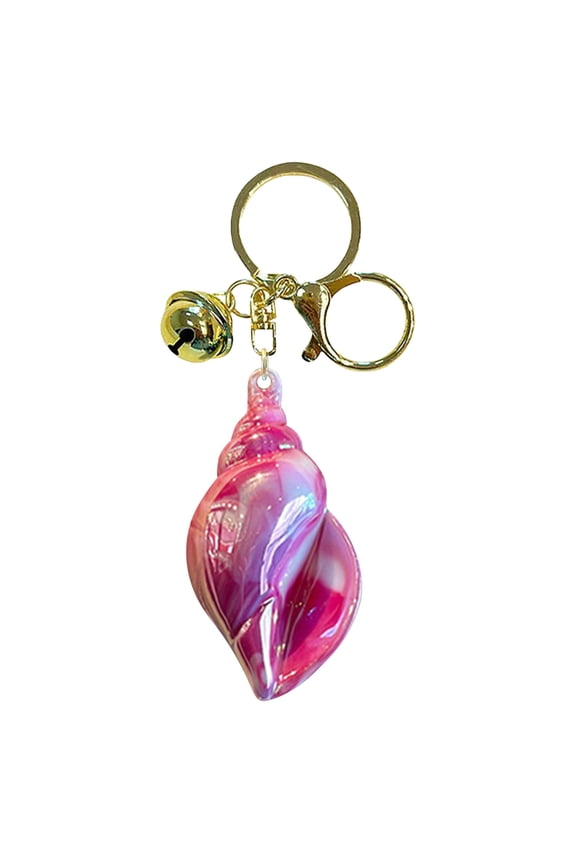 Sparkly Rhinestone Conch Keychain Colorful Large Conch Key Ring Car & Backpack Decorative Keyring 12cm Acrylic Keychain with Wristlet Gift for All