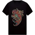 thumbnail image 1 of Sparkly Rhinestone Koi Fish Graphic Unisex Cotton Short Sleeve Gemstone T-Shirt, 1 of 6