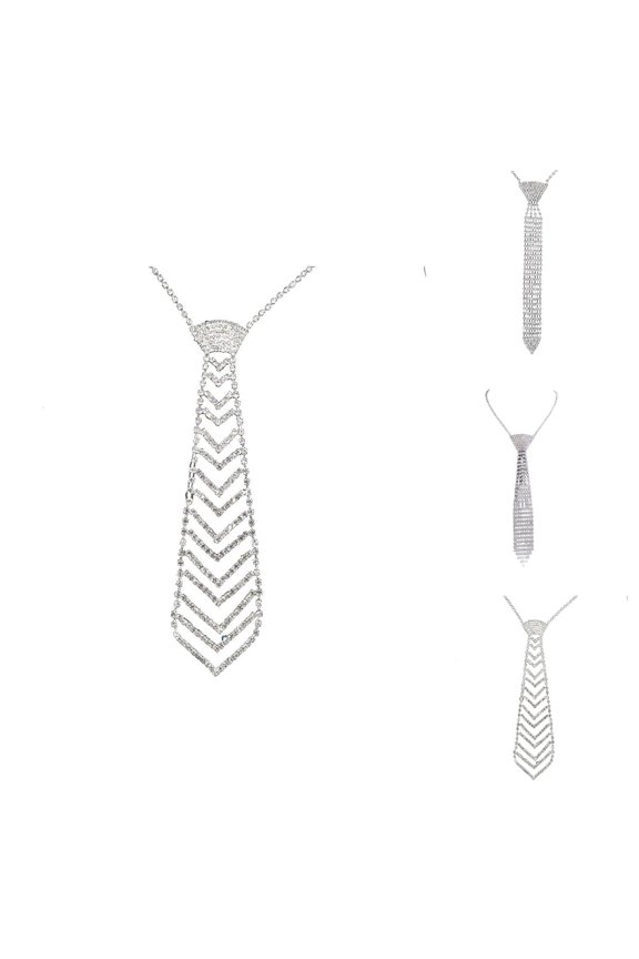 Sparkly Rhinestone Necklace Tie for Women Gothic Crystal Choker Wedding Bridal Bridesmaid Jewelry Accessories