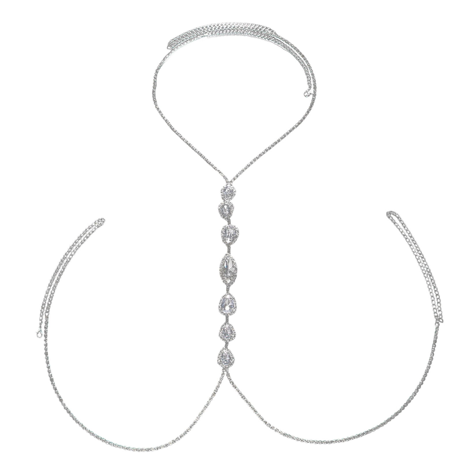 Sparkly Rhinestones Bra Chain Crystal Necklace Chest Chains Summers ...