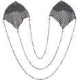 thumbnail image 1 of Sparkly Rhinestones Metal Chain Nipple Cover with Tassel, Reusable Adhesive Pasties Sexy Bra Body Chain, 1 of 14