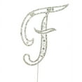 thumbnail image 1 of Sparkly Rhinestones Silver Cake Topper - Monogram Letter Decoration for Wedding, Birthday, Gender Reveal & Anniversary Cakes (F), 1 of 5