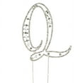thumbnail image 1 of Sparkly Rhinestones Silver Cake Topper - Monogram Letter Decoration for Wedding, Birthday, Gender Reveal & Anniversary Cakes (Q), 1 of 5
