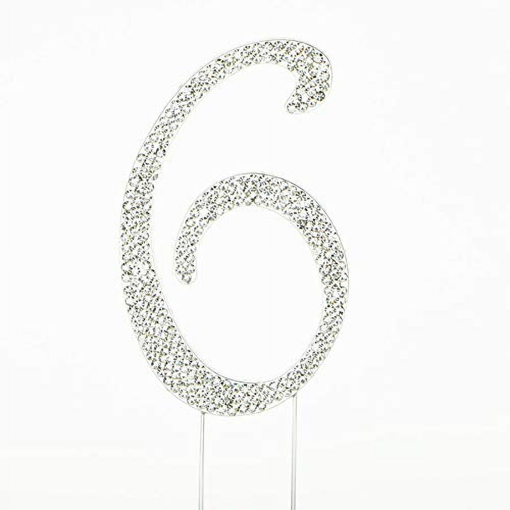 Sparkly Rhinestones Silver Cake Topper Symbol And Number Decoration