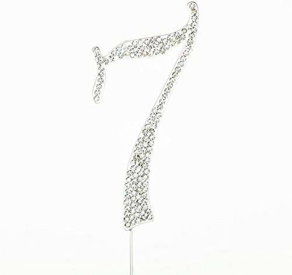 Sparkly Rhinestones Silver Cake Topper Symbol And Number Decoration