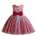 thumbnail image 1 of Sparkly Sequin Birthday Prom Outfit Toddler Princess Dress Fashion Ball Gown for Little Girls Casual Party Tulle Sundress for Kid Mesh Gauze Dress Sleeveless Fluffy Summer Dresses（3-7 Years）, 1 of 4