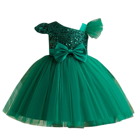 Sparkly Sequin Birthday Prom Outfit Toddler Princess Dress Fashion Ball Gown for Little Girls Sleeveless Mesh Gauze Dress Casual Party Tulle Sundress for Kid Fluffy Summer Dresses（1-6 Years）