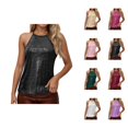 thumbnail image 1 of Sparkly Sequin Camisole Tops for Women Shiny Sequins Spaghetti Strap Cami Tank Top Rave Party Clubwear, 1 of 8