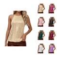 thumbnail image 1 of Sparkly Sequin Camisole Tops for Women Shiny Sequins Spaghetti Strap Cami Tank Top Rave Party Clubwear, 1 of 8