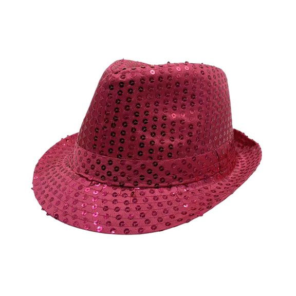 Sparkly Sequin Fedora Hat Unisex Shiny Glitter Trilby for Halloween Carnival Stage Show Photo Prop Party Event