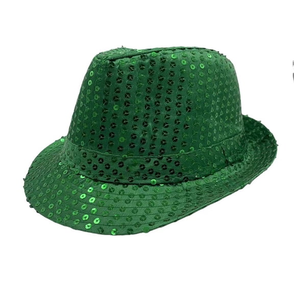 Sparkly Sequin Fedora Hat Unisex Shiny Glitter Trilby for Halloween Carnival Stage Show Photo Prop Party Event