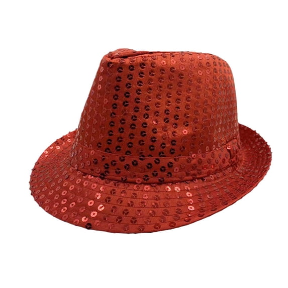 Sparkly Sequin Fedora Hat Unisex Shiny Glitter Trilby for Halloween Carnival Stage Show Photo Prop Party Event