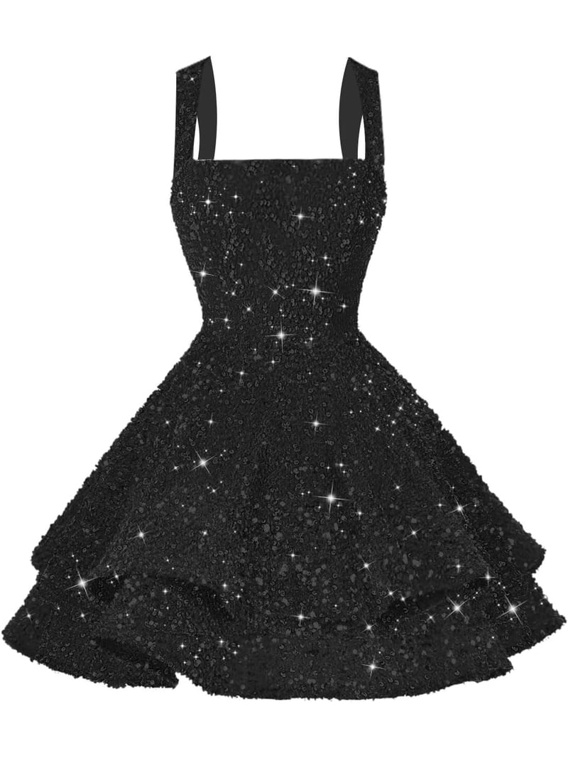 black and white dresses for teens Sparkly Sequin Homecoming Tiered Sweet 16 Photo Short Cocktail Party Dress ZU011 Made with high Open Back Bridal Gowns Plus Size Long Mother Color:Dusty Blue