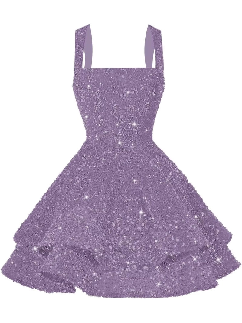 purple tiered homecoming dress Tulle A-Line Long Prom with Slit this dress brings elegance Sweetheart Neck Short Purple Prom
