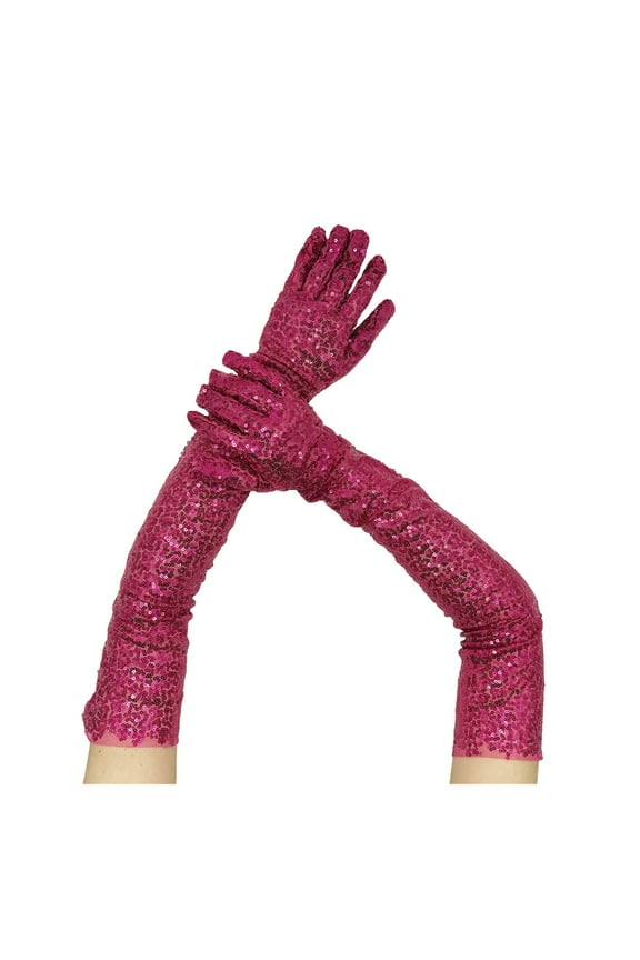 Sparkly Sequin Long Opera Evening Gloves For Women 1920s Satin Accessory Elbow Length Bridal Dress Party