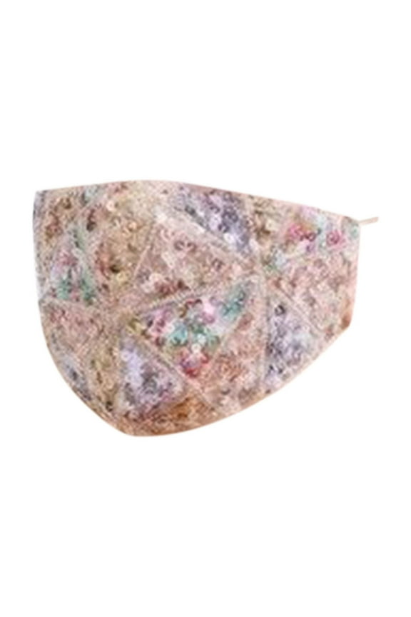 Sparkly Sequin Mask with Adjustable Ear Loops Glitter Face Cover for Women Reusable Party Masquerade Festival Accessory