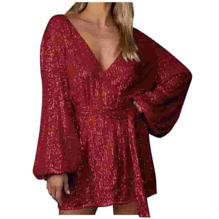 Sparkly Sequin Mini Wrap Dress for Women V-Neck Long Puff Sleeve Glitter Clubwear Party Outfits Wrap Dresses - Walmart.com Sparkly Sequin Mini Wrap Dress for Women V-Neck Long Puff Sleeve Glitter Clubwear Party Outfits Wrap Dresses - Walmart.com