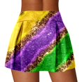 thumbnail image 1 of Sparkly Sequin Print Casual Elastic Waist Double Layer Athletic Skirt For Festival And Dance, 1 of 6