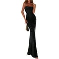 thumbnail image 1 of Sparkly Sequin Prom Dress Maxi Mermaid Bodycon Formal Party Club Dress Black L, 1 of 9