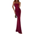 thumbnail image 1 of Sparkly Sequin Prom Dress Maxi Mermaid Bodycon Formal Party Club Dress Wine Red L, 1 of 8