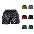 thumbnail image 1 of Sparkly Sequin Shorts for Women Elastic High Waist Shiny Metallic Sequins Hot Shorts Disco Party Clubwear, 1 of 3