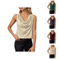 thumbnail image 1 of Sparkly Sequin Tank Tops for Women Elegant Dressy Casual Cowl Neck Loose Fit Shiny Sequins Sleeveless Shirt, 1 of 7