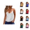 thumbnail image 1 of Sparkly Sequin Tank Tops for Women V Neck Loose Fit Shiny Sequins Spaghetti Strap Camisole Tops Rave Party Clubwear, 1 of 6