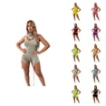 thumbnail image 1 of Sparkly Sequin Two Piece Outfits for Women Backless Irregular Halter Tank Top and Shorts Matching Set Rave Party Clubwear, 1 of 5