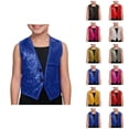 thumbnail image 1 of Sparkly Sequin Vest for Boys Girls Shiny Dance Vests Open Front Sleeveless Jacket Coat Vest Tops for Performance, 1 of 6