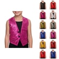 thumbnail image 1 of Sparkly Sequin Vest for Boys Girls Shiny Dance Vests Open Front Sleeveless Jacket Coat Vest Tops for Performance, 1 of 6