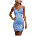 thumbnail image 1 of Sparkly Short Tight Homecoming Dresses For Teens Lace Sequin Spaghetti Straps Prom Gowns, 1 of 5
